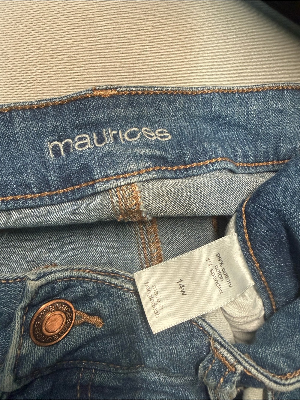 Maurices Distressed Dark Blue Cropped Jeans - Picture 3 of 3